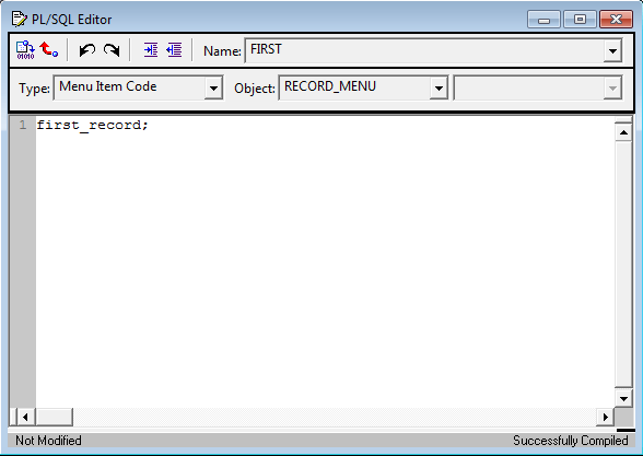 PL/SQL Editor for Pop Up Menus in Oracle Forms 