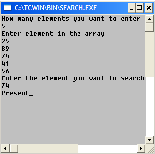 C Program to Find if a Number is Present in a List 