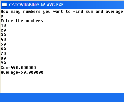 C Program to Find the Sum and Average of Numbers Using Do-While Loop