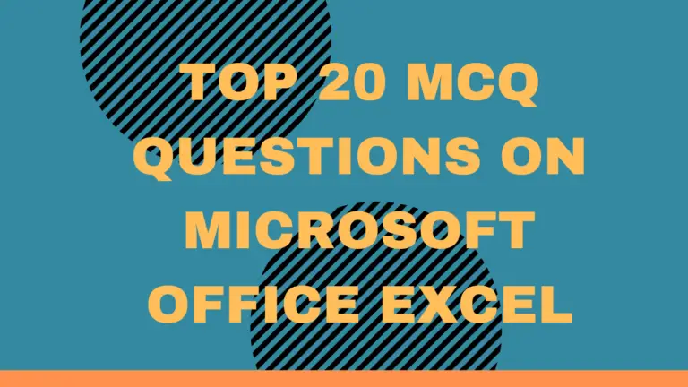 MCQ QUESTIONS ON MICROSOFT OFFICE EXCEL
