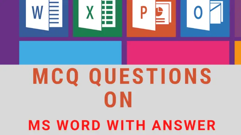 MCQ Questions on Ms Word with Answer
