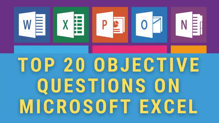 Objective Questions on Microsoft Excel