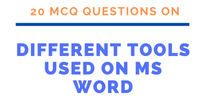 MCQ Questions and Answers on Ms Word