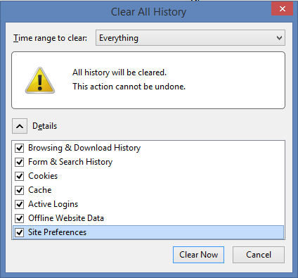 Delete Browsing History and Internet Cookies