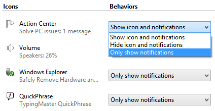 How to Customize Notification Area Icons