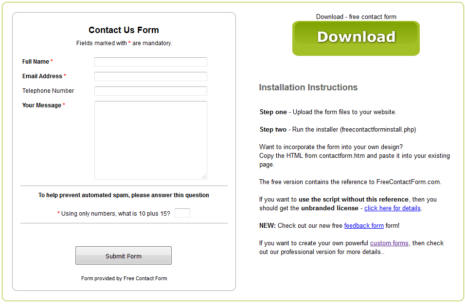 Free Contact Form-Online contact form builder Free Contact Form-Online contact form builder