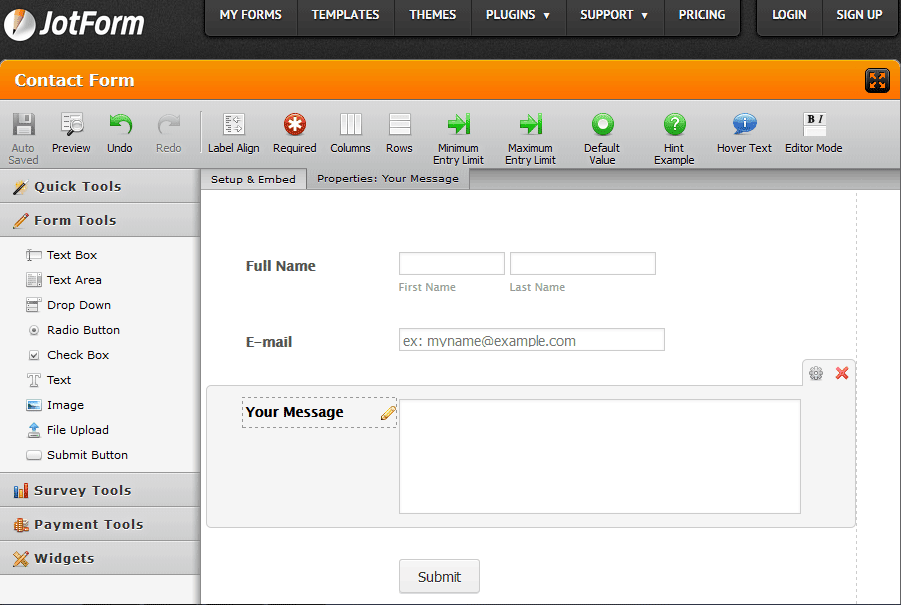 Jot Form- Online form builder tool Jot Form- Online form builder tool