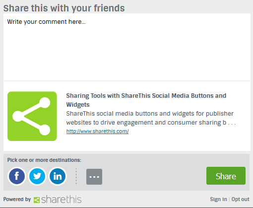 Social Media Sharing Platform provided by Sharethis.com Social Media Sharing Platform provided by Sharethis.com