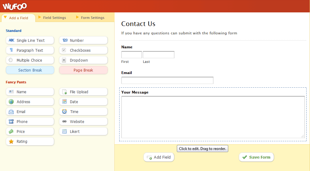 Wufoo form tools to make really nice online web forms Wufoo form tools to make really nice online web forms