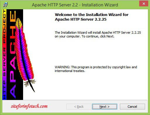 Apche installation wizard 1 | How To Install The Apache Server On Windows Platform