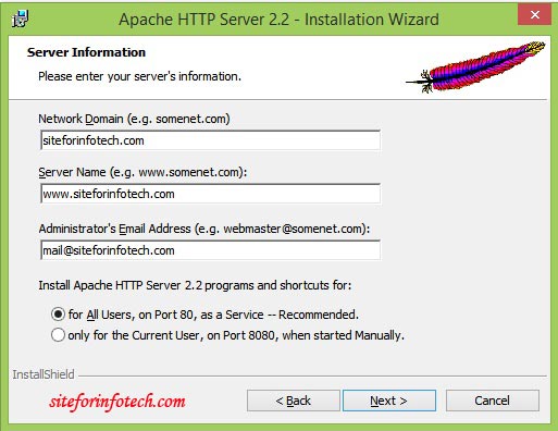 Apche installation wizard 3 | How To Install The Apache Server On Windows Platform