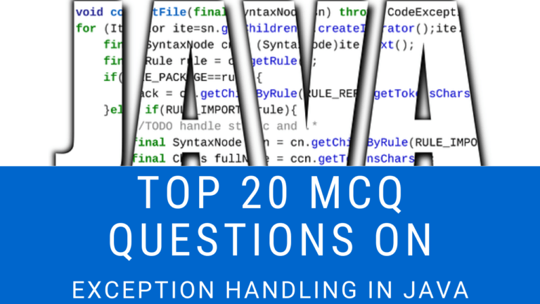 MCQ Questions On Exception Handling