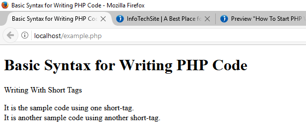 Short Tag Syntax for Writing PHP Code Short Tag Syntax for Writing PHP Code to Start PHP With Basic Coding Scripts