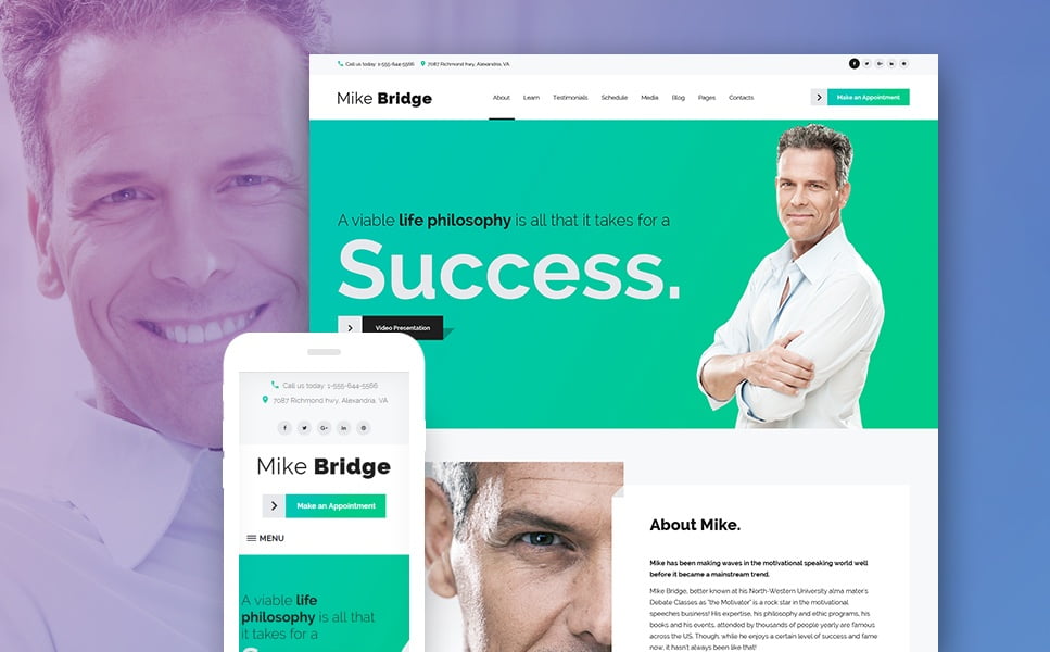 Life Coach WordPress Theme-Motivational Coach WordPress Theme