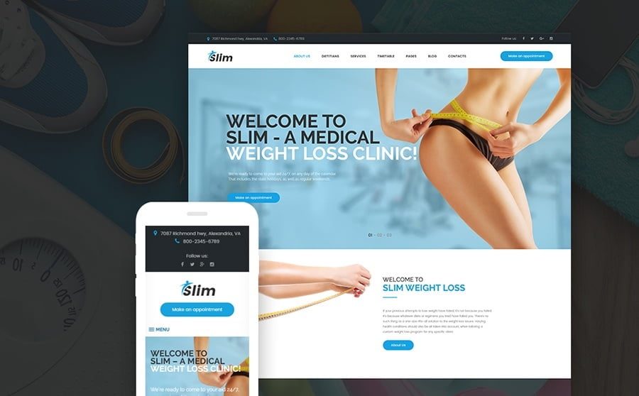 Top 20 Healthcare WordPress Themes For Multipurpose Usage 16 Slim - Weight Loss WordPress Theme