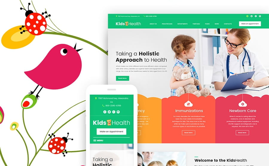Top 20 Healthcare WordPress Themes For Multipurpose Usage 10 KidsHealth - Kids Clinic WordPress Theme