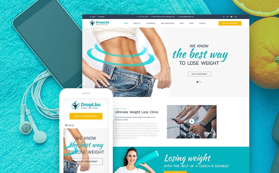 Top 20 Healthcare WordPress Themes For Multipurpose Usage 13 Weight Loss WP Theme