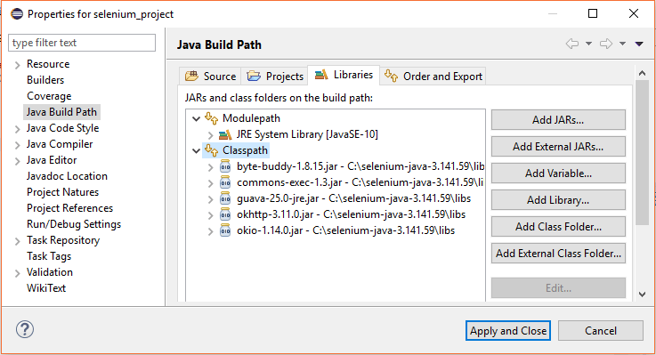 Easy Steps for Getting Started With Selenium WebDriver 8 Java Build Path