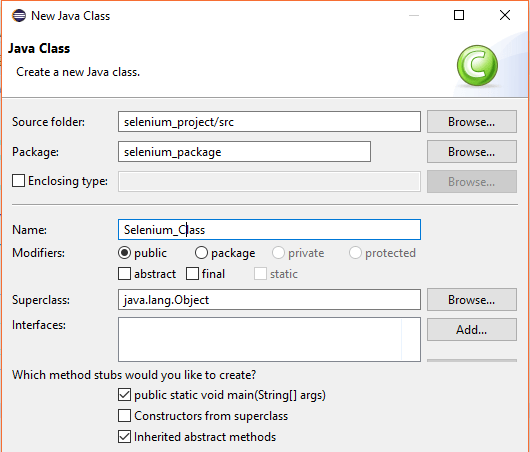 Easy Steps for Getting Started With Selenium WebDriver 7 Create a new Java Class