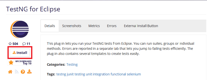 How to Install TestNG in Eclipse for Selenium Webdriver 5 Eclipse Marketplace