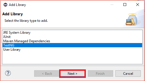 How to Create the First Test Case With TestNG in Eclipse 4 Choosing TestNG from Library