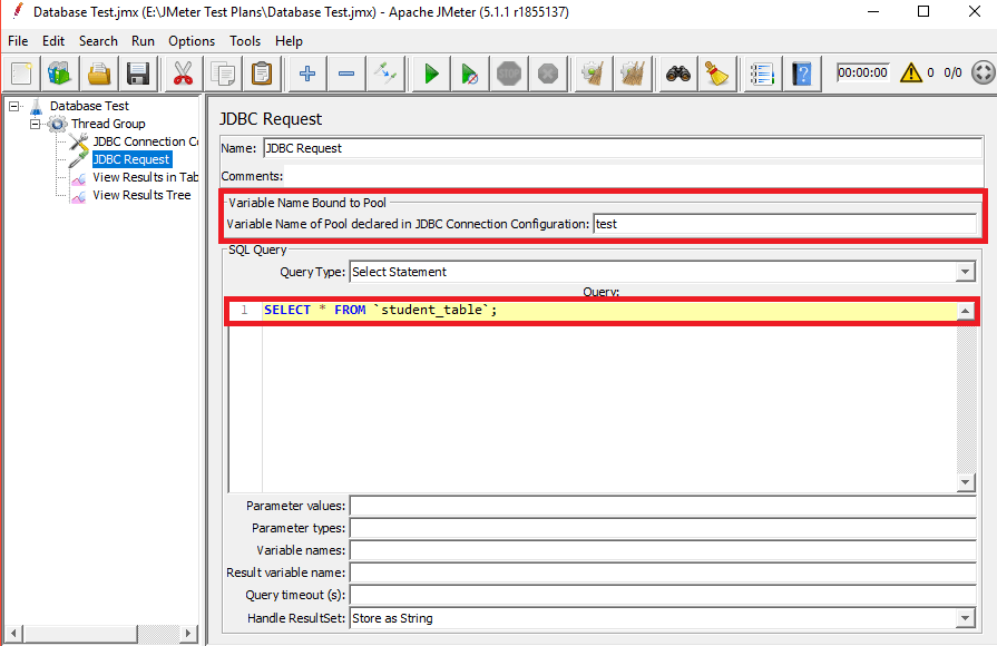 How to Create Database Test Plan in JMeter using MySQL 4 JDBC request to Create a Database Test Plan