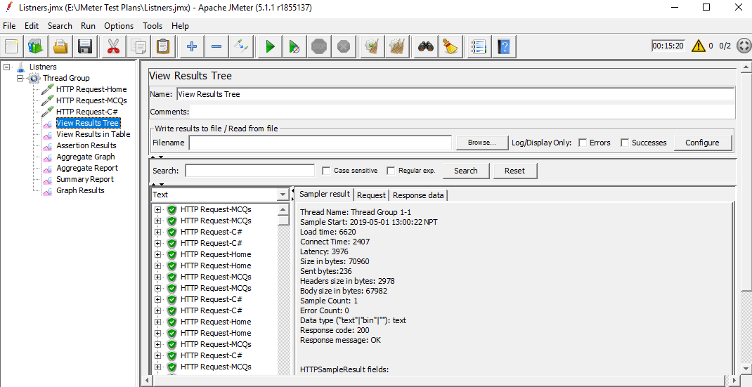 How to Use the Most Common Types of JMeter Listeners 1 View Results Tree in JMeter Listener