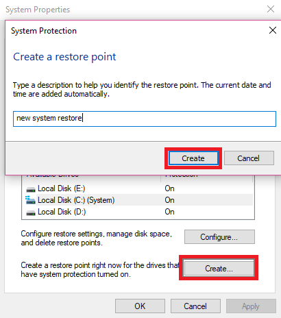 How to Recover Lost Data From Different Storage Devices 2 create the restore point