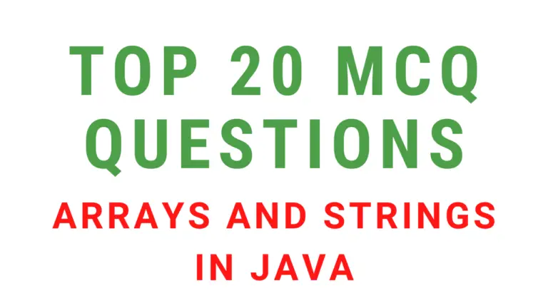 MCQ Questions On Arrays And Strings In Java