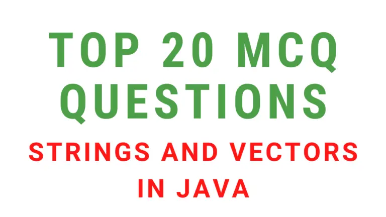 MCQ Questions On Strings And Vectors