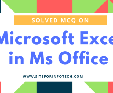 Solved MCQ on Microsoft Excel in Ms Office