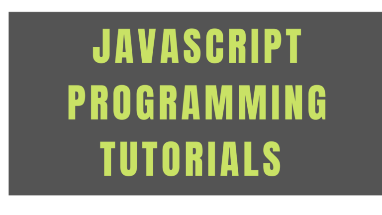 JavaScript Programming Tutorials