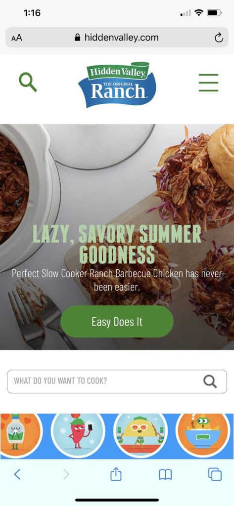 How to Redefine Great Web Design: 7 Essential Tips 4 Hidden Valley Ranch's layout adapts nicely to mobile devices.