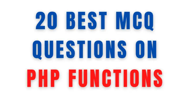 20 Best MCQ Questions on PHP Functions