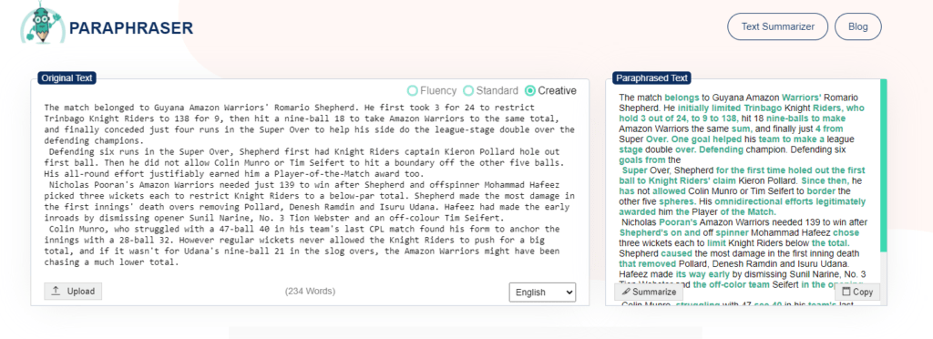 5 Paraphrasing Tools That Help Bloggers to Create Unique Content 1 Paraphraser.io - paraphrasing tool