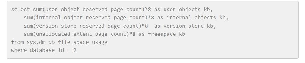 Best Practices For Sql Server Database Files And Tempdb Considerations 2 query that determines and expresses the amount of tempdb space